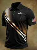 Men's Faith Cross Printed Polo Shirt