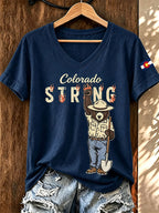 Women'S Colorado Strong Printed V-Neck T-Shirt