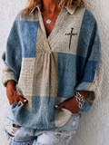 Women'S Faith Printed Long Sleeved Loose Shirt