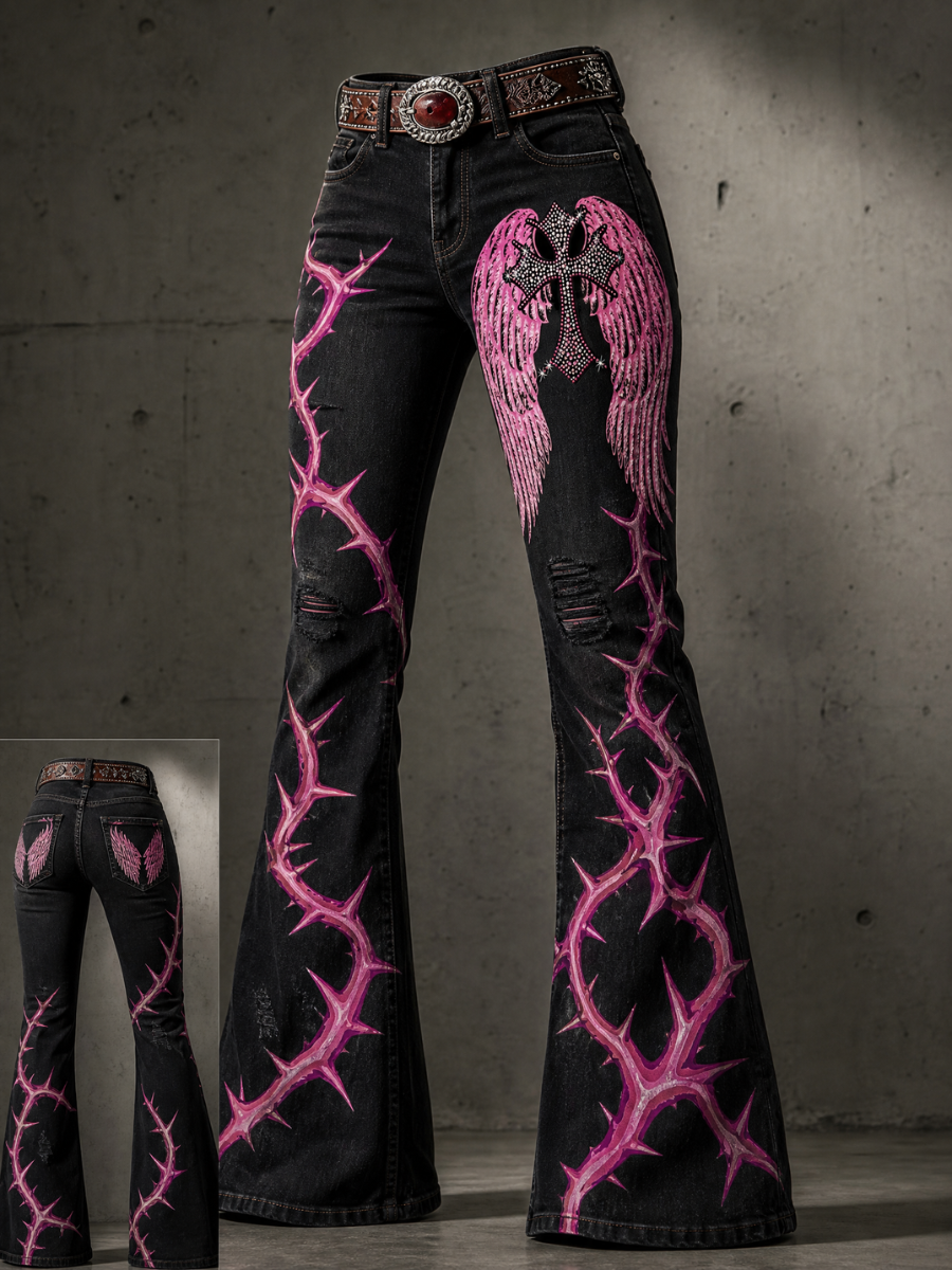 Women's Faith Printed Casual Jeans