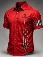 Men's Faith patriotic printed casual shirt