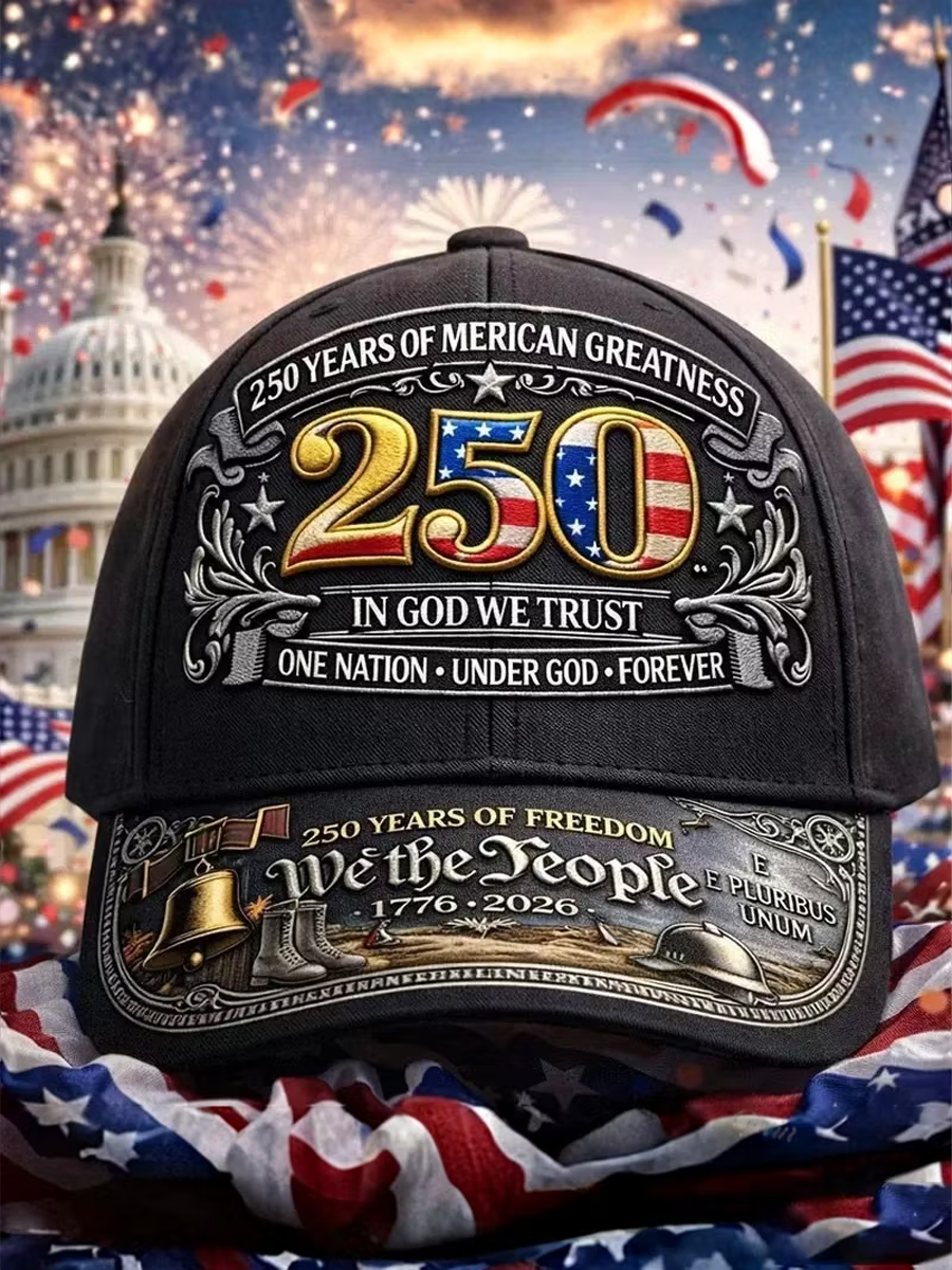 Independence Day 250 Years Of Freedom We The People Printed Adjustable Baseball Cap