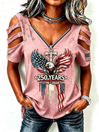 Ladies' American 250Th Anniversary Western Style Off Shoulder Top