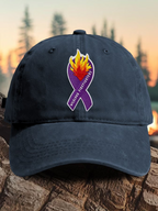 Retro Wildland Firefighters Utah Colorado Wildfires Praying For The Firefighters Purple Ribbon Print Baseball Cap