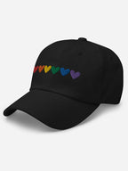 Unisex Rainbow Pride Hearts Hat