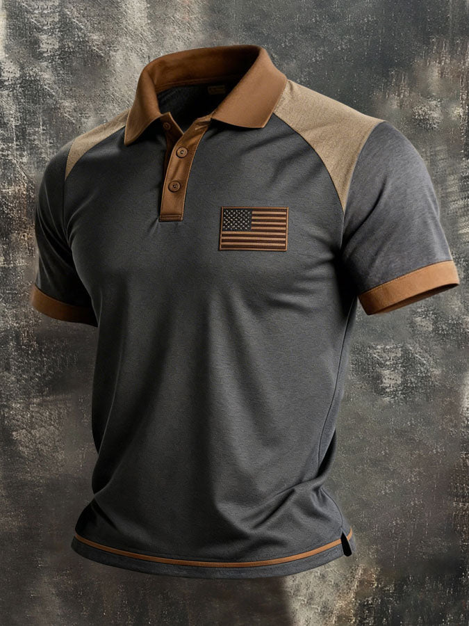 Men'S Retro American Patriots Independence Day 250Th Anniversary Polo Neck Short Sleeve