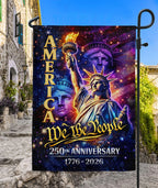 America 250Th Anniversary House Flag - Statue Of Liberty _We The Peopl