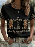 Western Art Faith Printed Round Neck T-shirt