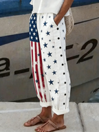 Women Striped Long Pants Vintage Spring/Fall Trousers