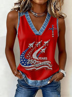 Women'S Casual 250 Patriotic Printed Vest