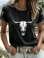 Women'S Western American Cross Casual T-Shirt