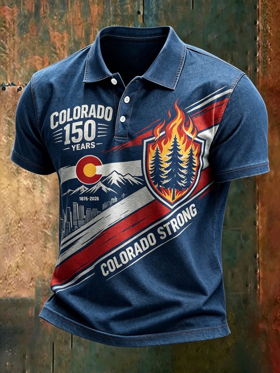 Men's Colorado Strong 150 Years Print Short-Sleeve Shirt