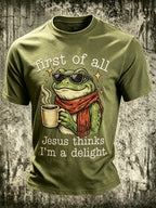 Men's Fun Frog-Print Top
