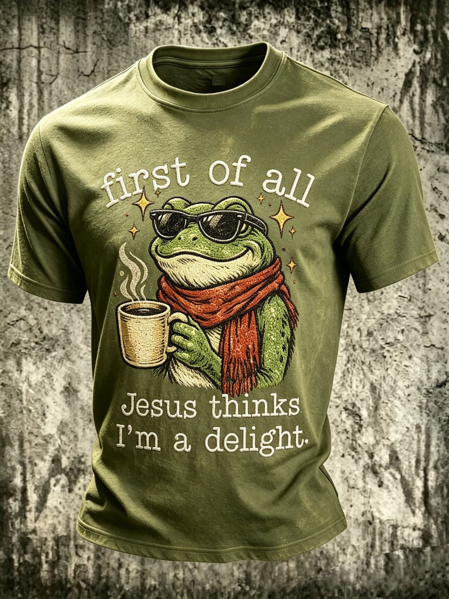 Men's Fun Frog-Print Top