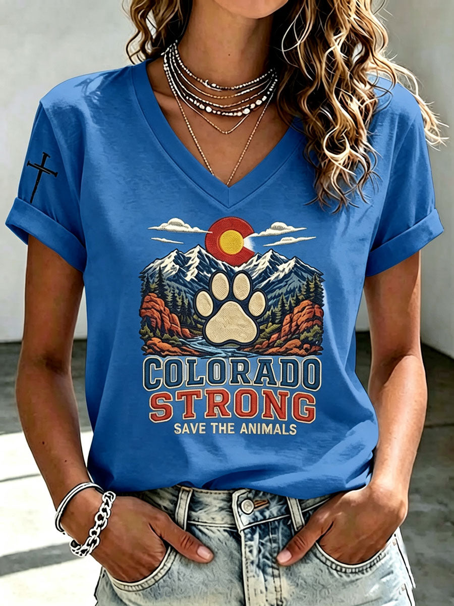 Women'S Colorado Strong Faith Casual T-Shirt