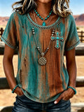 Women'S Western Style Faith Art Hollow T-Shirt