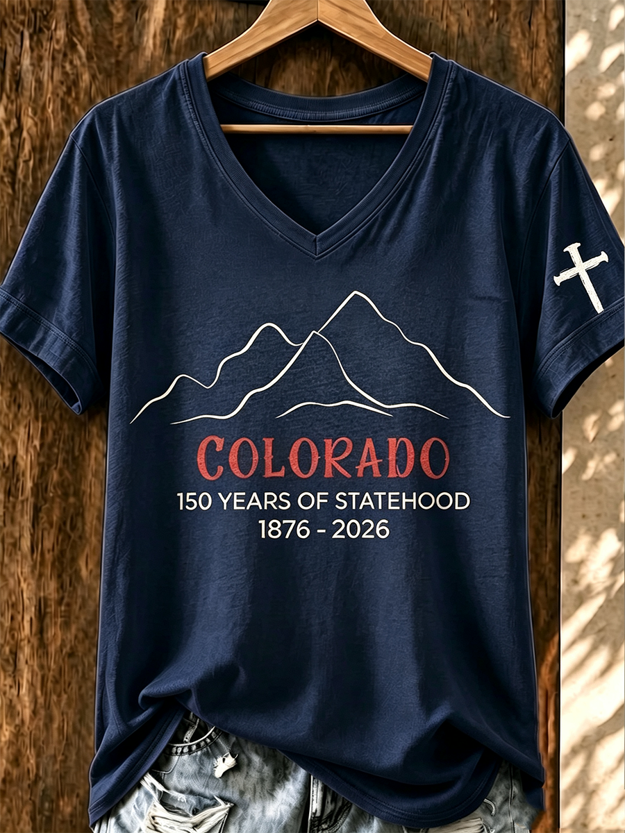 Women's Colorado 150years Anniversary Casual T-shirt