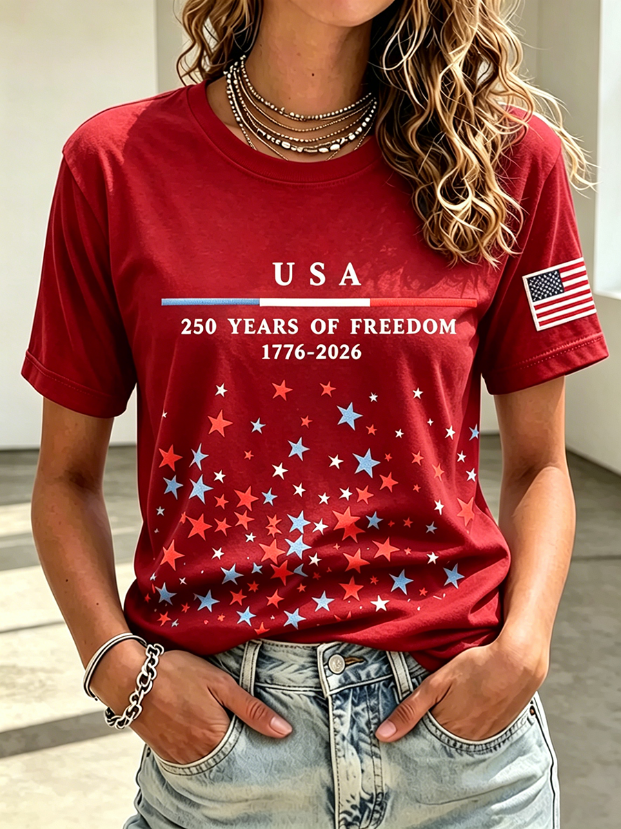 250Th Anniversary Embroidered Printed Round Neck Top In The United States