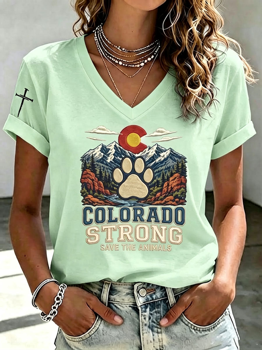 Women'S Colorado Strong Faith Casual T-Shirt