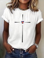 Women'S Casual COLORADO STRONG Mountain Fire Printed Round Neck Casual Short Sleeved T-Shirt
