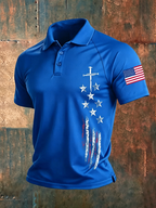 Men's casual waffle Patriot Polo