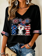 Women's Flag and Cat Print Vest