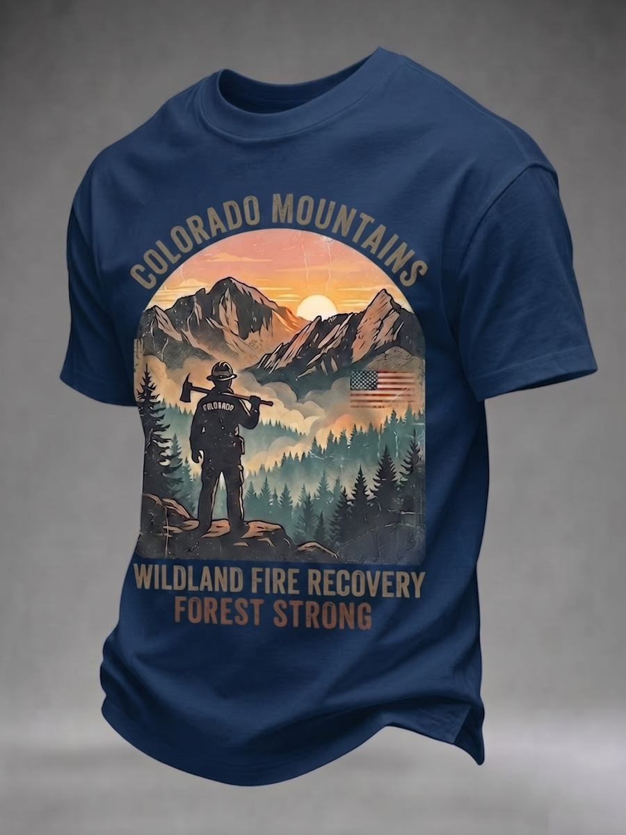 Men'S Colorado Strong Print Short Sleeve T-Shirt