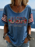 Women's America 250 Years of Freedom 1776-2026 Flag T-Shirt
