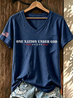Women's “ONE NATION UNDER GOD” Printed T-shirt