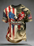 Men's America 250 ��� Red, White & Blue Sky Tribute Print Casual T-Shirt