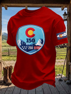 Men's Retro Colorado 150 Years USA 250 Print T-Shirt