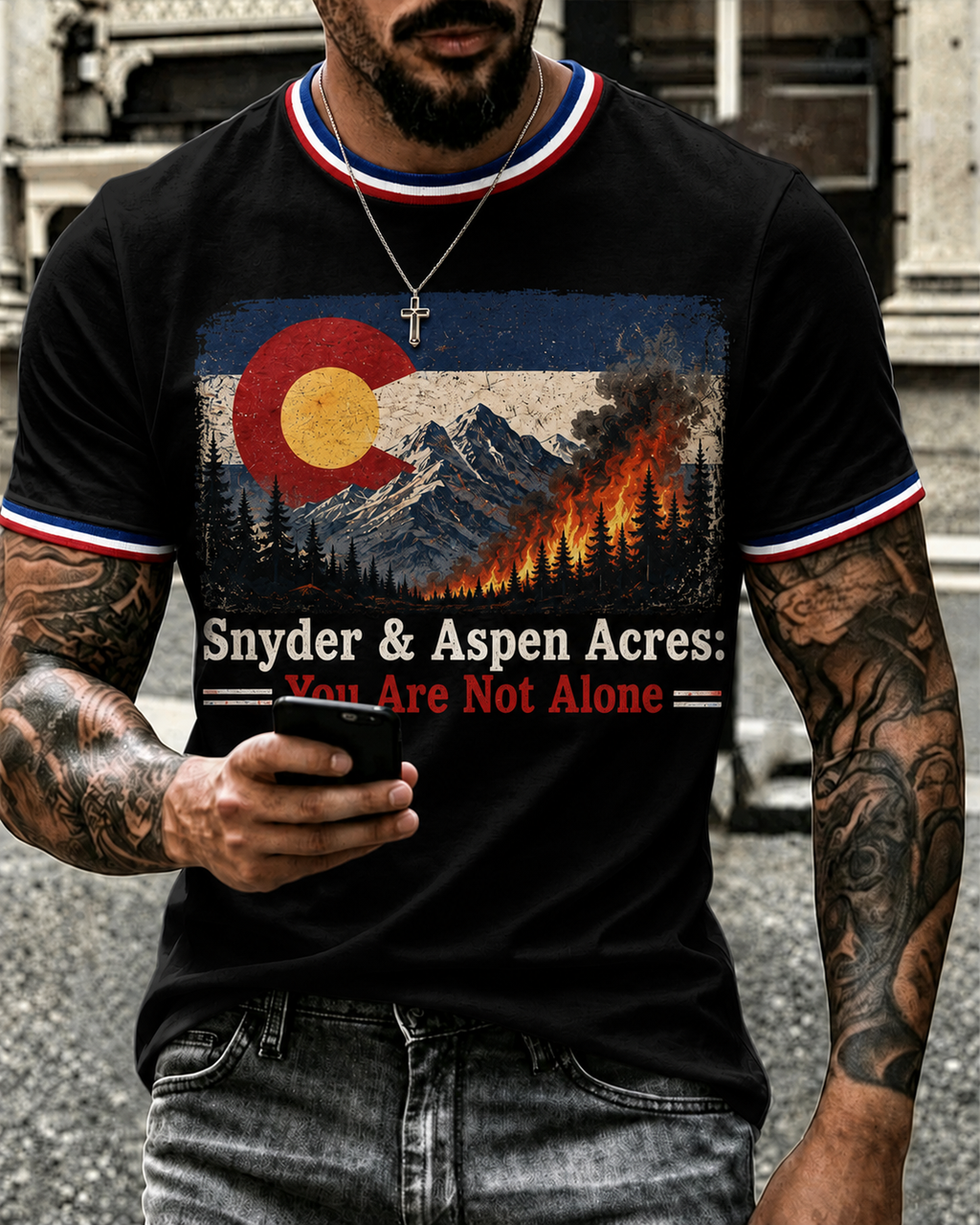 Men'S Colorado Strong: Rising From The Ashesn Printed T-Shirt