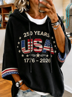 Women's USA 250th Anniversary 1776-2026 Embroidered Washed Hoodie