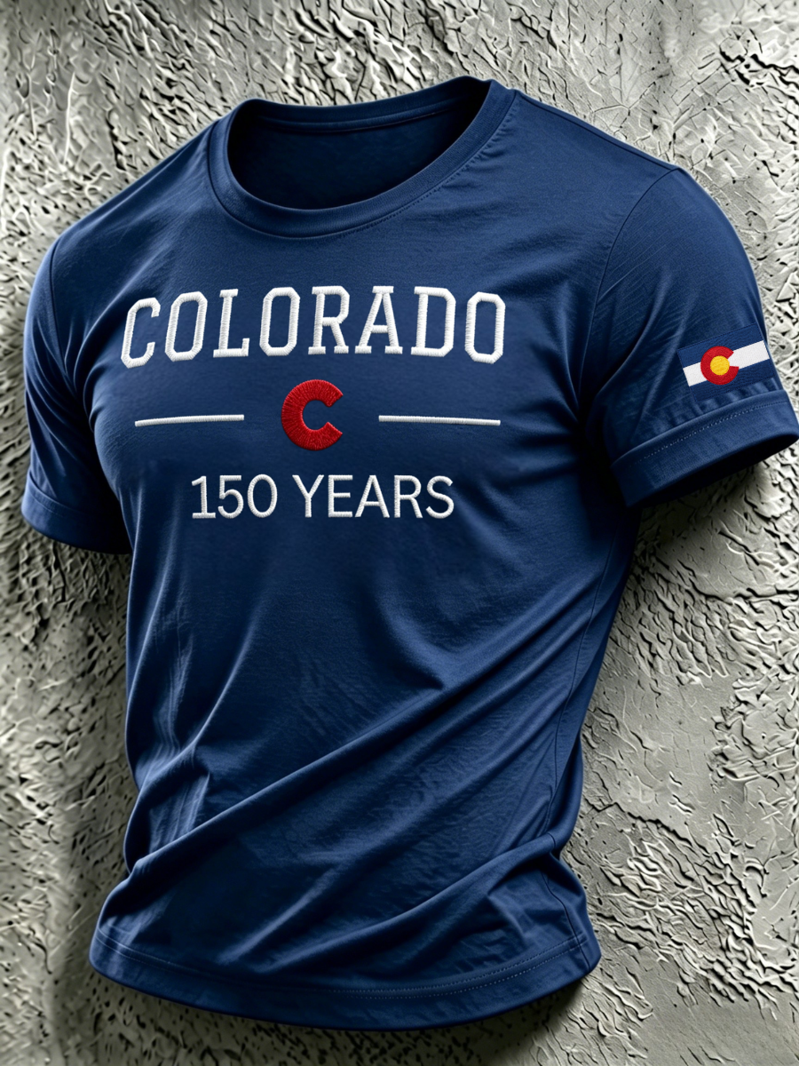 Men's Colorado 150years Anniversary Casual T-shirt