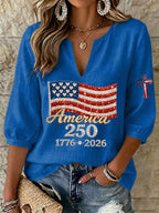 Women's 250th Anniversary Printed Casual Top
