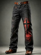 Men's Faith Printed Casual Jeans