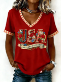 Women's American 250th Anniversary Print Crew Neck Top