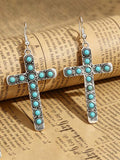 Female Turquoise Cross Earrings