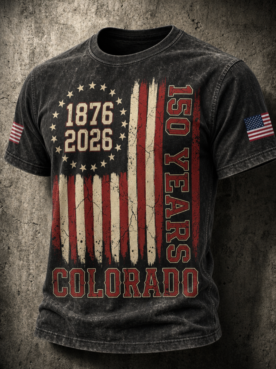 Men's Colorado 150years Anniversary Casual T-shirt