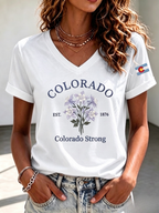 Women'S Colorado Strong: Rising From The Ashesn Printed T-Shirt  V-Neck T-Shirt