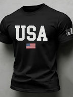 Men'S American Flag Independence Day Celebration Classic Pattern Short Sleeve T-Shirt