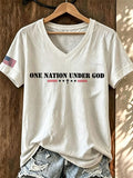 Women's “ONE NATION UNDER GOD” Printed T-shirt