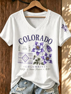 Women'S Colorado Printed V-Neck T-Shirt