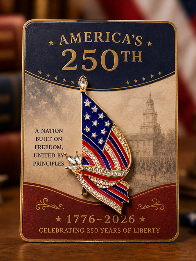 Unisex Exquisite Commemorative Pin for the 250th Anniversary of the Founding of the United States