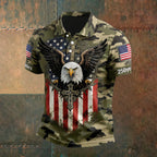 Men'S Casual American Independence Day Printed Celebration Short Sleeved Polo Shirt