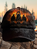 Retro Black Ribbon Pray For Our Firefighters In Honor Of The Three Brave Firefighters You Gave Everything. You Will Never Be Forgotten Print Baseball Cap