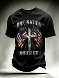 Men'S USA  Independence Day   Faith Art Printed T-Shirt