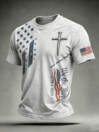 Men'S USA  Independence Day   Faith Art Printed T-Shirt