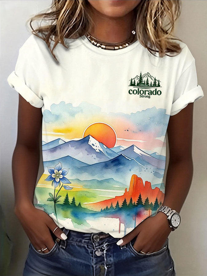 Women'S Colorado Strong Printed Casual T-Shirt