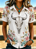 Women'S Retro Floral Ethnic Art Printed Shirt